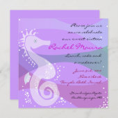 Unter dem Seepferd 16 . Geburtstag Einladung (Vorne/Hinten)