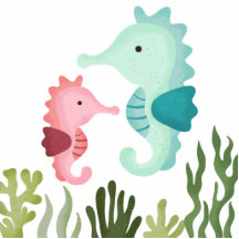 Unter dem Seepferd Babydusche Topper