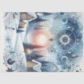 Unter dem Solstice Moon Winterwald Seidenpapier (Vorderseite)