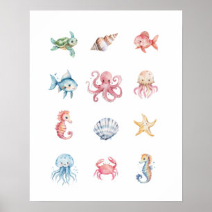 Unter dem Titel "Sea Animal Poster" Poster