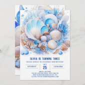 Unter dem Waves Boy Geburtstag Einladung (Vorne/Hinten)