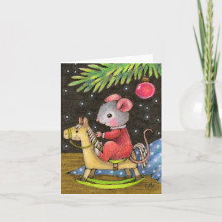 Unter dem Weihnachtsbaum Niedliche Maus Grußkarte Karte