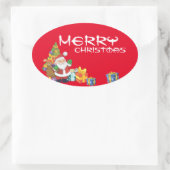 Unter dem Weihnachtsbaum Ovaler Aufkleber (Tasche)