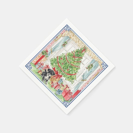 Unter dem Weihnachtsbaum Serviette (Ecke)