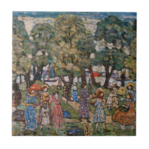 Unter den Bäumen von Maurice Prendergast, Fine Art Fliese