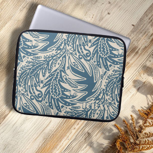 Unter den Blättern Blau Beige Natur Laptopschutzhülle