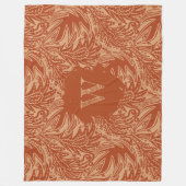 Unter den Blättern Monogramm Grün Fleecedecke (Vorderseite)