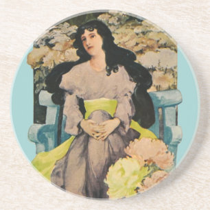 Unter den Chrysanthemen Sandstein Untersetzer