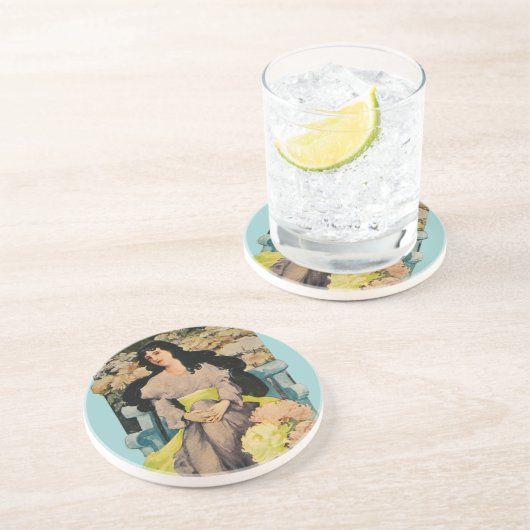 Unter den Chrysanthemen Sandstein Untersetzer (Seite)