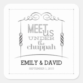 Unter den jüdischen Hochzeitsklebern von Chuppah Quadratischer Aufkleber