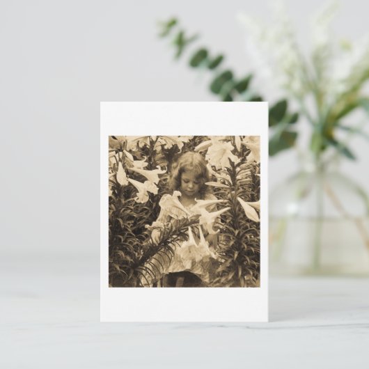 Unter den Lilien - Vintages Klischee Postkarte (Stehend Vorderseite)