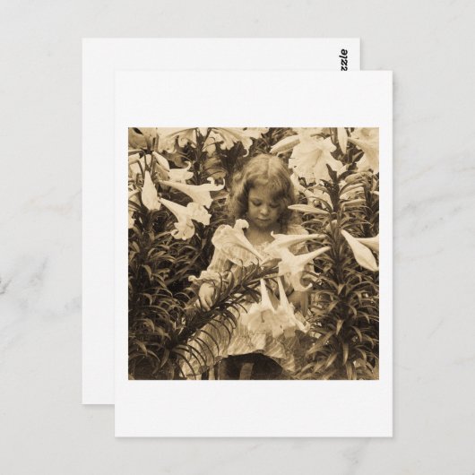 Unter den Lilien - Vintages Klischee Postkarte (Vorne/Hinten)