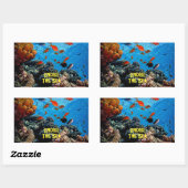 Unter den Meereskorallen Fische Meeresfauna blauer Rechteckiger Aufkleber (Blatt)