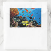 Unter den Meereskorallen Fische Meeresfauna blauer Rechteckiger Aufkleber (Tasche)