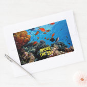 Unter den Meereskorallen Fische Meeresfauna blauer Rechteckiger Aufkleber (Umschlag)