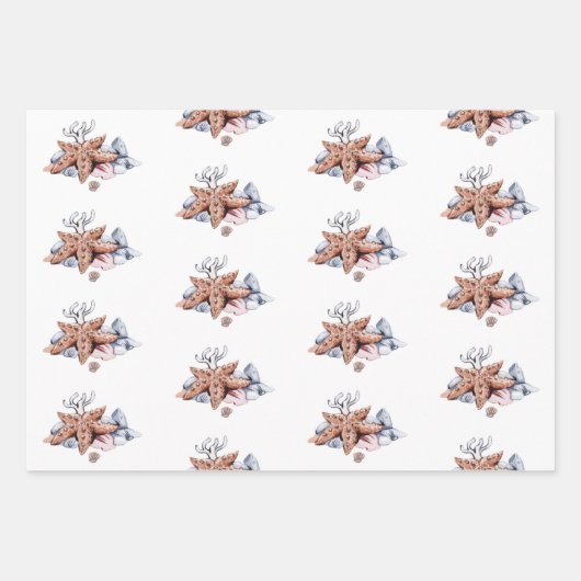 Unter den Meereskorallen und Starfish Geschenkpapier Set (Vorderseite 3)