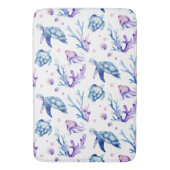 Unter den Meereslebewesen nahtloses Muster Badematte (Vorderseite Vertikal)