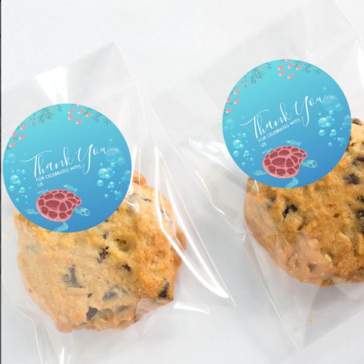 Unter den Meereslebewesen Runder Aufkleber