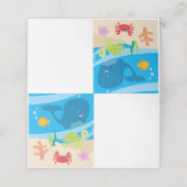 Unter den Meereslebewesen zum Geburtstag Platzkarte (Außenseite Aufgefaltet)