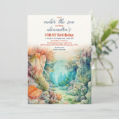 Unter den Meerestieren 1. Geburtstag Einladung (Stehend Vorderseite)
