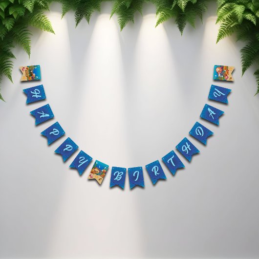 Unter den Meerestieren, Cartoon unter Wasser Wimpelkette