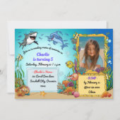 Unter den Meerestieren, Unterwasser Foto Geburtsta Einladung (Vorderseite)