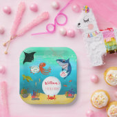 Unter den Meerestieren Wasserblase Geburtstagspart Pappteller (Party)