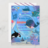 Unter den Meereswal-Haie-Quallen Einladung (Vorne/Hinten)