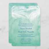 Unter den Palmen | Wasserfarbenhochzeit Einladung (Vorne/Hinten)