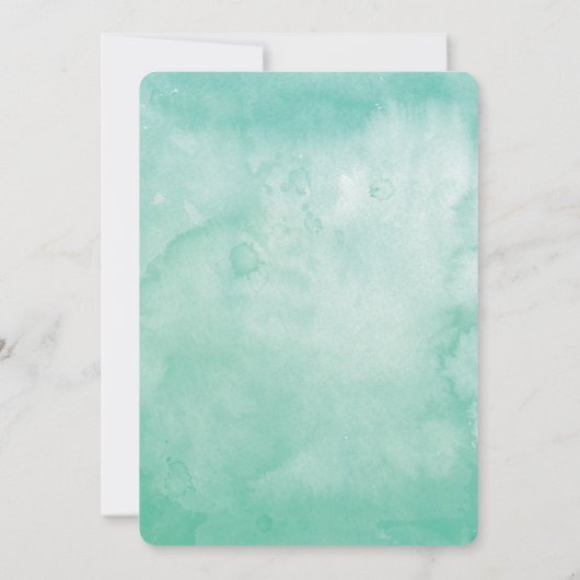 Unter den Palmen | Wasserfarbenhochzeit Einladung (Rückseite)