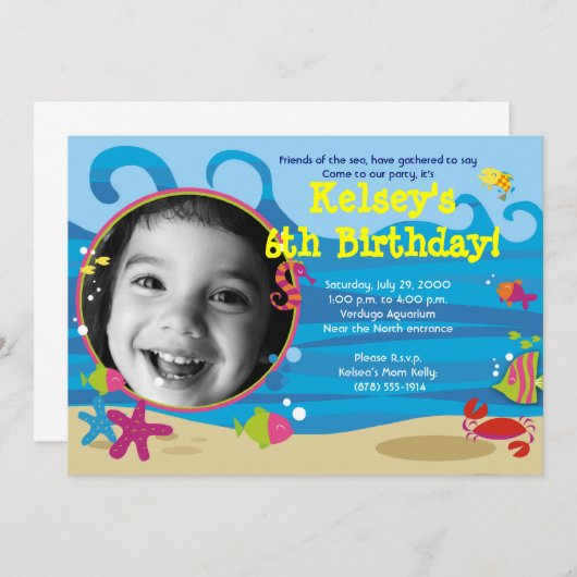 Unter den Party Einladungen des Meeres (Vorne/Hinten)