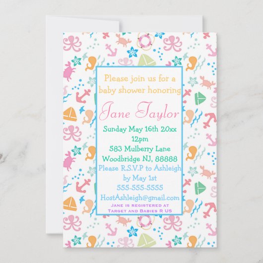 Unter den SeeBabyparty-Einladungen Einladung (Vorderseite)