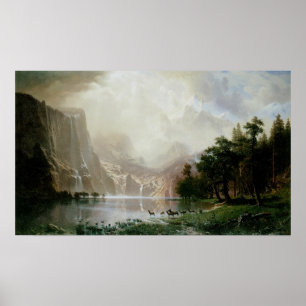 Unter den Sierra Nevada Bergen von Bierstadt Poster