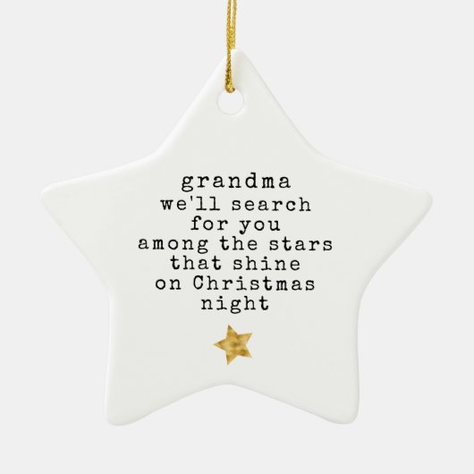 Unter den Stars Memorial Love Memory Keramik Ornament (Vorne)