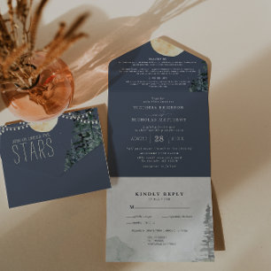 Unter den Sternen All-in-One-Hochzeitseinladung All In One Einladung