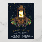 Unter den Sternen | Camping Birthday Party Folieneinladung (Vorderseite)