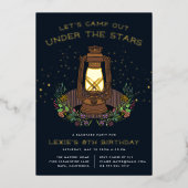 Unter den Sternen | Camping Birthday Party Folieneinladung (Vorderseite)