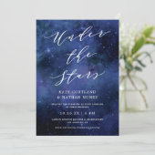 Unter den Sternen Chic Space Astronomie Stars Hoch Einladung (Stehend Vorderseite)