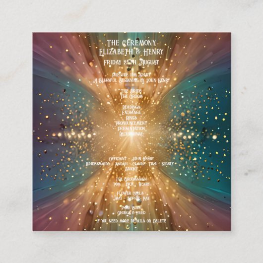 "Unter den Sternen: Eine Feier der Liebe" Begleitkarte (Vorderseite)