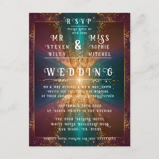 "Unter den Sternen: Eine Feier der Liebe" Postkarte (Vorderseite)