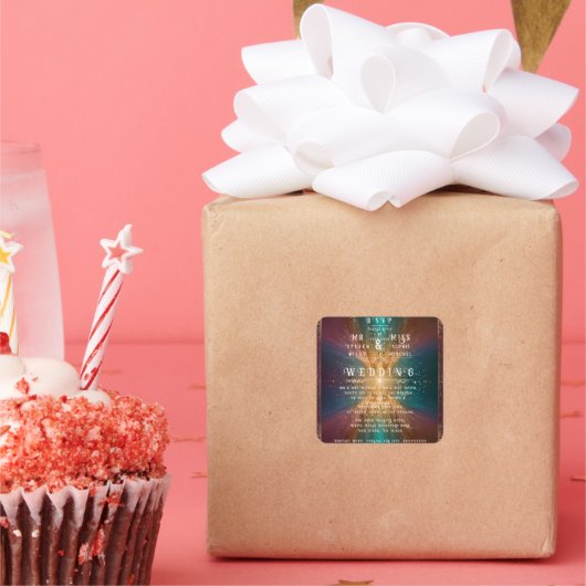 "Unter den Sternen: Eine Feier der Liebe" Quadratischer Aufkleber (Party)