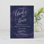 Unter den Sternen Elegant Süße 16 Feier Einladung (Stehend Vorderseite)