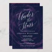 Unter den Sternen Elegant Süße 16 Feier Einladung (Vorne/Hinten)