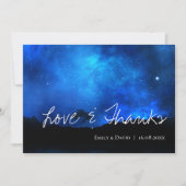 Unter den Sternen Elegante Liebe und Dankesworte a Dankeskarte (Vorderseite)