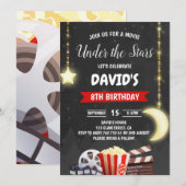 Unter den Sternen Film Night Boy Geburtstagsparty Einladung (Vorne/Hinten)