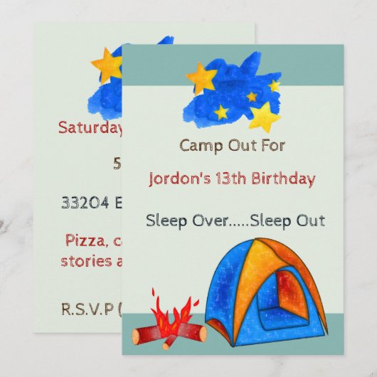 Unter den Sternen Geburtstag (Vorne/Hinten)