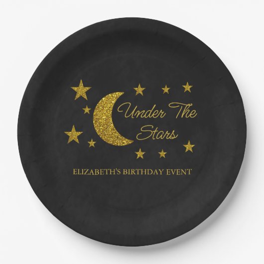 Unter den Sternen Geburtstag Pappteller (Vorderseite)