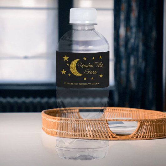 Unter den Sternen Geburtstag Wasserflaschenetikett
