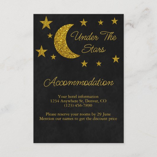 Unter den Sternen Geburtstagsunterkunft Begleitkarte (Vorderseite)