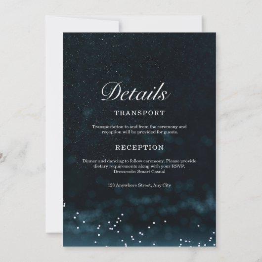 Unter den Sternen Hochzeitsfeier Save The Date (Rückseite)